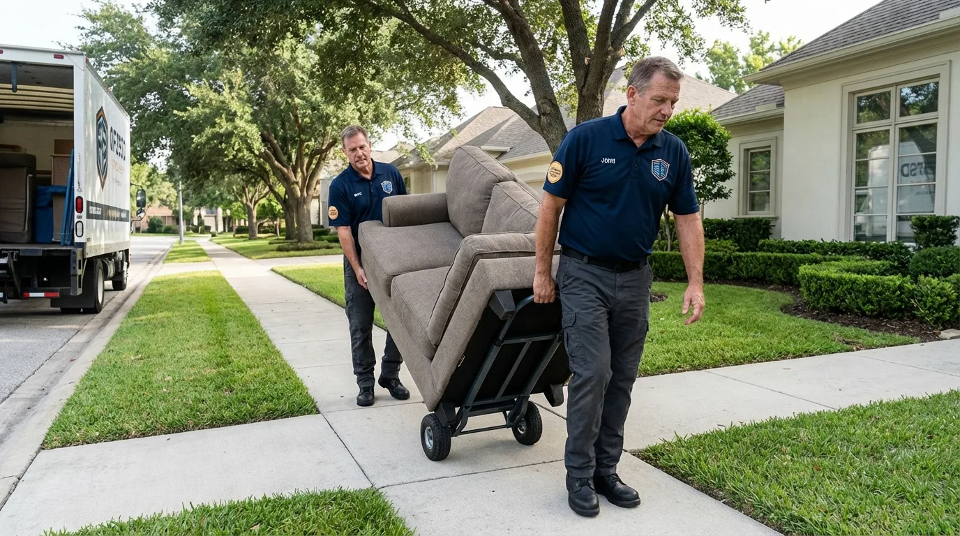 Local residential moving crew loading furniture in Rancho Cordova, CA